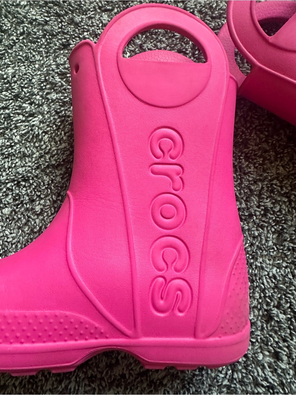 CROCS Classic Kids Pink Handle It Rain Boots Size 1 Youth - Picture 4 of 8